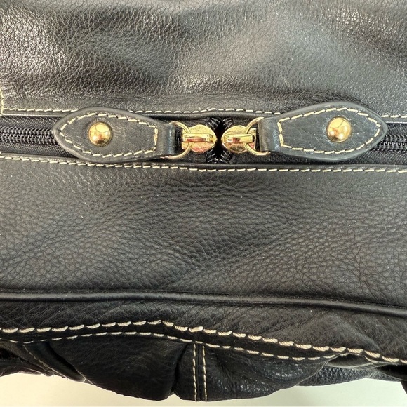 BARR + BARR Black Pebbled Leather White Stitching Large Doctor Bag Satchel NWOT - Picture 11 of 15